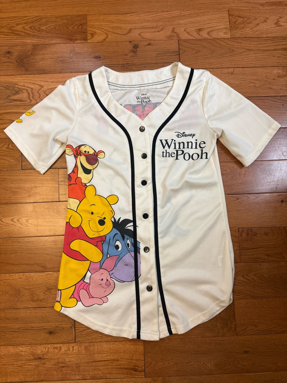 Disney Winnie the Pooh Women's Cream Character Baseball Jersey